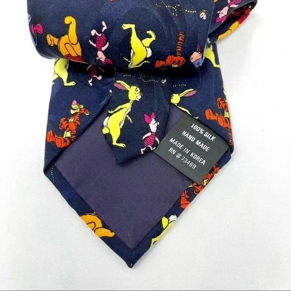 Pooh and Friends Navy Silk Tie Made by Disney - Picture 7 of 9
